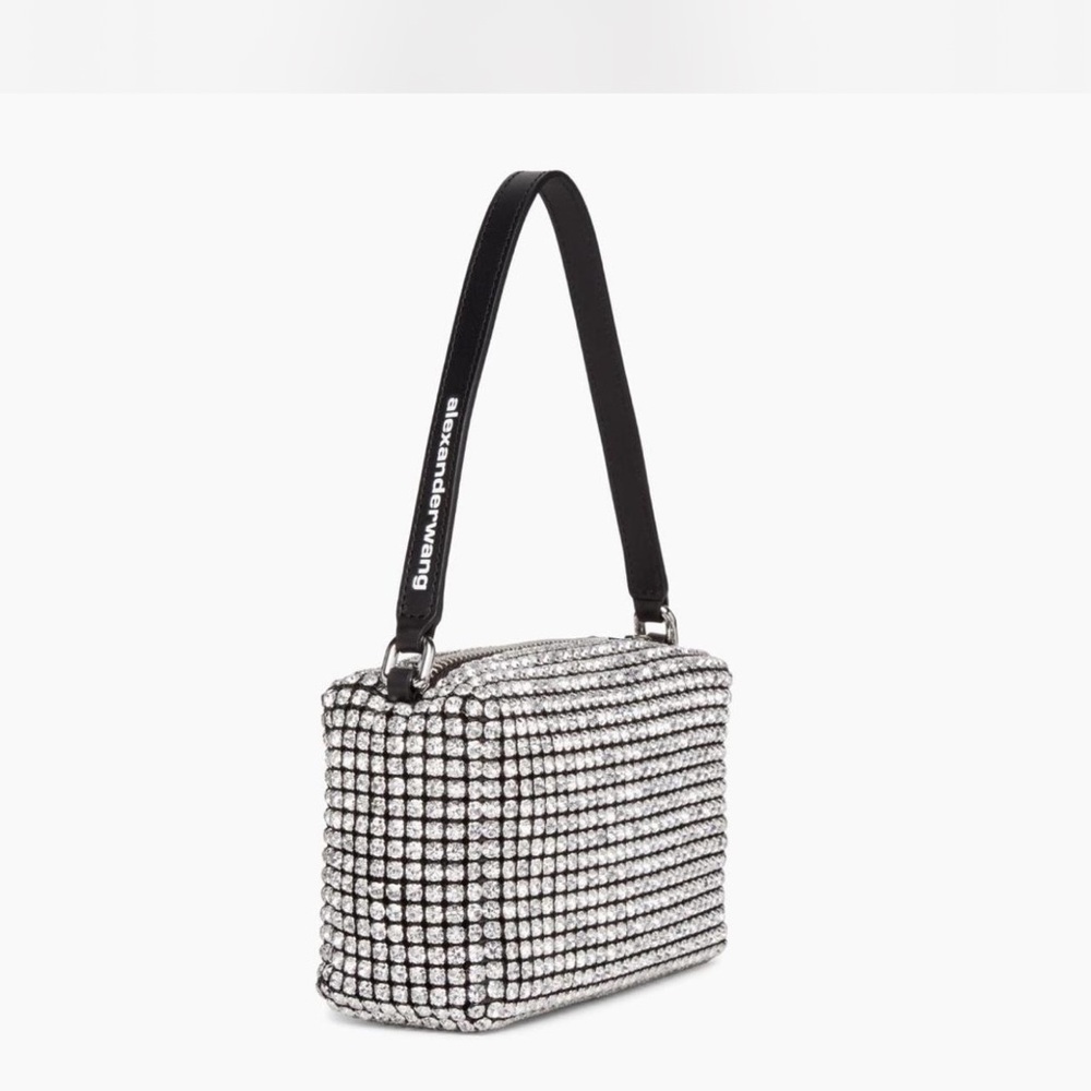 Alexander Wang Black and Silver Crystal Shoulder Bag